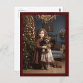 Victoriaans  Retro Kerst Briefkaart (Voorkant / Achterkant)