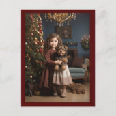 Victoriaans  Retro Kerst Briefkaart (Voorkant)