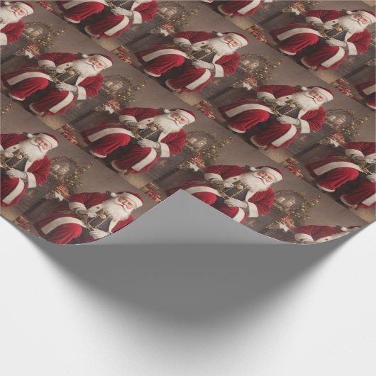 Victoriaans Retro Kerst Cadeaupapier (Hoek)