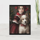 Victoriaans  Retro Kerst Feestdagen Kaart (Voorkant)