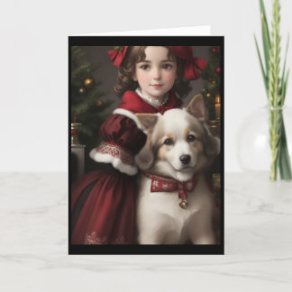 Victoriaans Retro Kerst Feestdagen Kaart