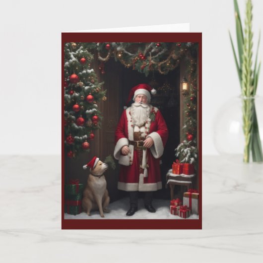 Victoriaans  Retro Kerst Feestdagen Kaart (Voorkant)