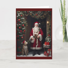 Victoriaans  Retro Kerst Feestdagen Kaart