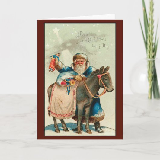 Victoriaans  Retro Kerst Feestdagen Kaart (Voorkant)