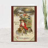 Victoriaans  Retro Kerst Feestdagen Kaart (Voorkant)