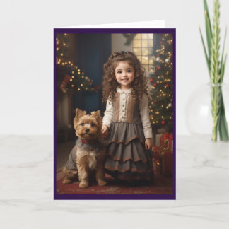 Victoriaans Retro Kerst Feestdagen Kaart