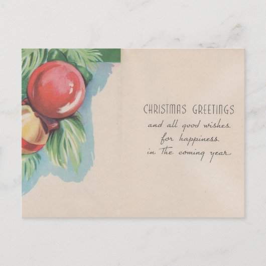 Victoriaans Retro-kerstboomballen Feestdagenkaart (Voorkant)