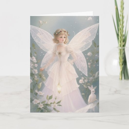  Victoriaans Retro Kerstfee Vakantie Kaart (Voorkant)