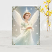  Victoriaans Retro Kerstfee Vakantie Kaart (Gele Bloem)