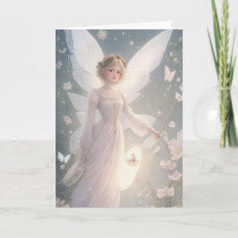  Victoriaans Retro Kerstfee Vakantie Kaart