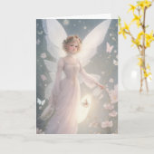  Victoriaans Retro Kerstfee Vakantie Kaart (Gele Bloem)