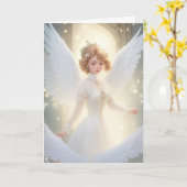  Victoriaans Retro Kerstfee Vakantie Kaart (Gele Bloem)