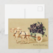 Victoriaans retro paasgroeten feestdagenkaart (Voorkant / Achterkant)