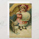 Victoriaans Retrokinderen en kerstmis Briefpapier (Voorkant / Achterkant)