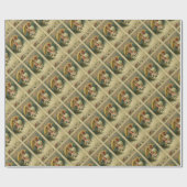 Victoriaans  Retrokinderen en kerstmis Cadeaupapier (Vlak)