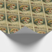 Victoriaans  Retrokinderen en kerstmis Cadeaupapier (Hoek)