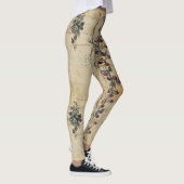 Victoriaans robijn kant gotisch patroon (2) leggings (Rechts)