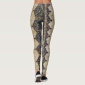 Victoriaans Robijn Kant Gotisch Patroon (4) Leggings (Achterkant)