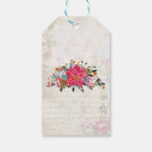 Victoriaans Rocking Horse en Poinsettia Kerstmis Cadeaulabel (Achterkant)