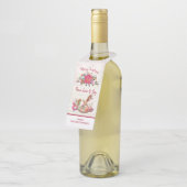 Victoriaans Rocking Horse en Poinsettia Kerstmis Flessenhanger (Schuin)