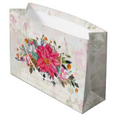 Victoriaans Rocking Horse en Poinsettia Kerstmis Groot Cadeauzakje (Achterkant Gekanteld)