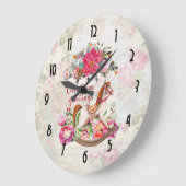 Victoriaans Rocking Horse en Poinsettia Kerstmis Grote Klok (Hoek)