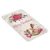 Victoriaans Rocking Horse en Poinsettia Kerstmis Magneet (Rechterzijde)