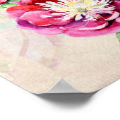 Victoriaans Rocking Horse en Poinsettia Kerstmis Poster (Hoek)