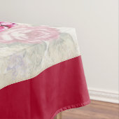 Victoriaans Rocking Horse en Poinsettia Kerstmis Tafelkleed (Voorbeeld)