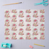 Victoriaans Rocking Horse en Poinsettia Kerstmis Tissuepapier (Craft)