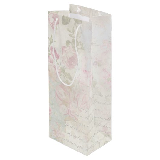 Victoriaans Rocking Horse en Poinsettia Kerstmis Wijn Cadeautas (Achterkant Gekanteld)