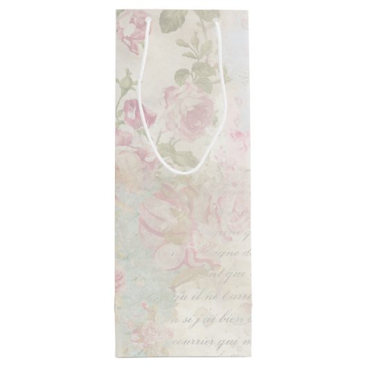 Victoriaans Rocking Horse en Poinsettia Kerstmis Wijn Cadeautas (Achterkant)