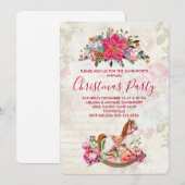 Victoriaans Rocking Horse Kerstfeest Kaart (Voorkant / Achterkant)