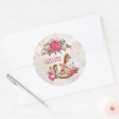 Victoriaans  Rocking Horse Kerstgroet Ronde Sticker (Envelop)