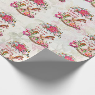 Victoriaans  Rocking Horse kerstpatroon Cadeaupapier