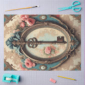 Victoriaans Rococo Key Decoupage Papier – Roze Roo (Craft)
