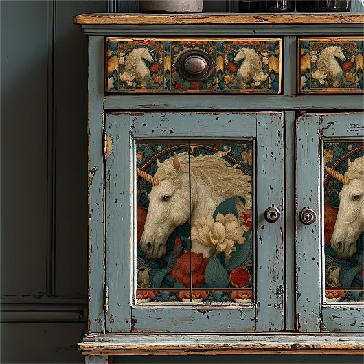 Victoriaans Rode Bloemen William Morris Style Eenh Tissuepapier