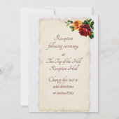  Victoriaans Rode en Gele Rozen Kaart (Achterkant)