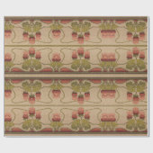 Victoriaans rode flesjes cadeaupapier (Vlak)