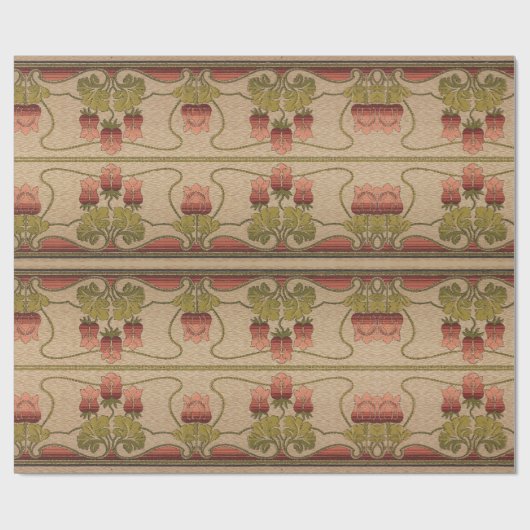 Victoriaans rode flesjes cadeaupapier (Vlak)