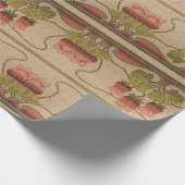 Victoriaans rode flesjes cadeaupapier (Hoek)