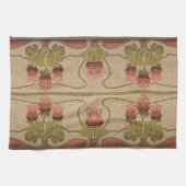 Victoriaans rode flesjes theedoek (Horizontaal)