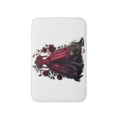 Victoriaans rode jurk en hakken | Antiek Rozen jur Badmat (Voorkant Verticaal)