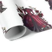 Victoriaans rode jurk en hakken | Antiek Rozen jur Cadeaupapier (Rol Hoek)