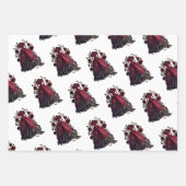 Victoriaans rode jurk en hakken | Antiek Rozen jur Inpakpapier Vel (Voorkant 3)