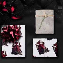 Victoriaans rode jurk en hakken | Antiek Rozen jur Inpakpapier Vel