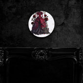 Victoriaans rode jurk en hakken | Antiek Rozen jur Ronde Klok