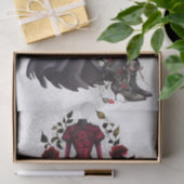 Victoriaans rode jurk en hakken | Antiek Rozen jur Tissuepapier (Geschenk)