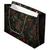 Victoriaans Rode Kerstcadeautas Groot Cadeauzakje (Voorkant Gekanteld)