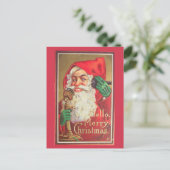 Victoriaans rode kerstman Hallo kerst Feestdagenkaart (Staand voorkant)